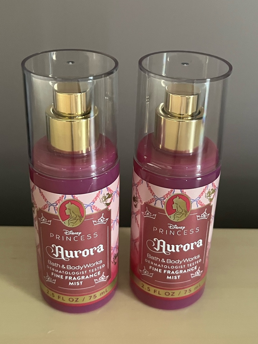 Two Bath & Body Works Disney Princess Aurora Fragrance Mists Travel Size